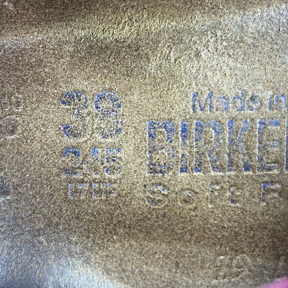 Birkenstock Arizona Sandals Womens Size 38 US 7-7.5 Pink Oiled Leather Soft FB - Picture 8 of 9
